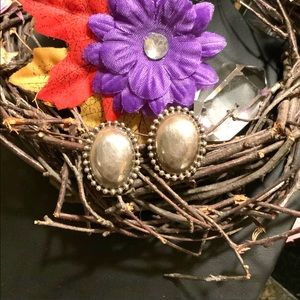 Vintage sterling silver concha earrings